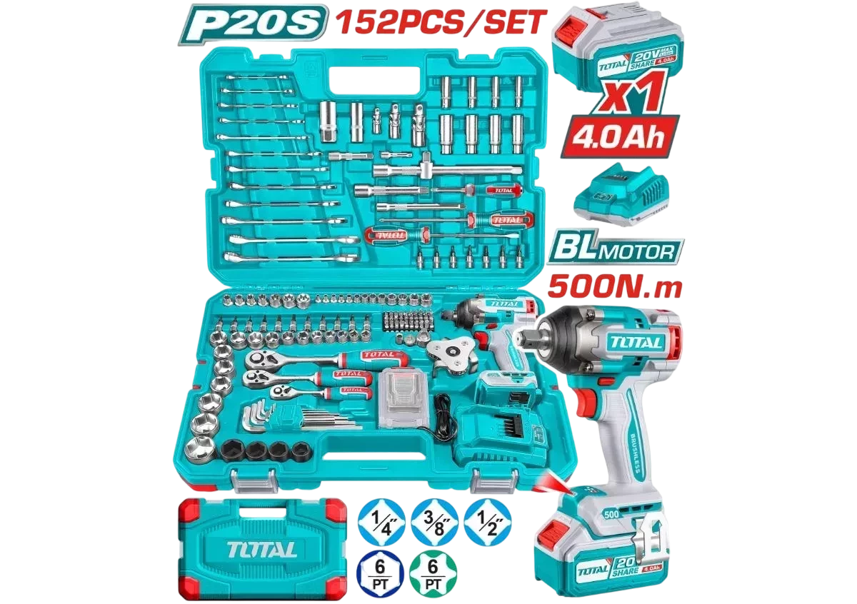 68a3339b7ba27 شنطة عدة 152 قطعة - THKTHP31522 - الصورة 1