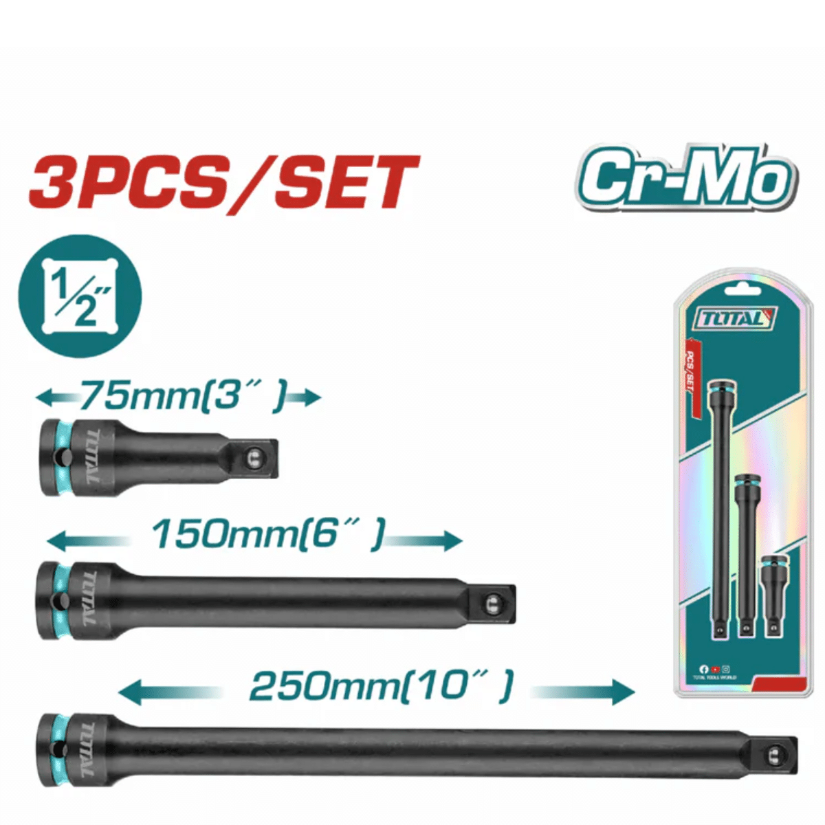 THISEB12031 طقم وصلة تطويل نص بوصة 3 قطع - THISEB12031 - الصورة 1